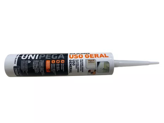 Silicone Acético Branco 280ml UNIPEGA Vedação Pias Box