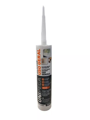 Silicone Acético Branco 280ml UNIPEGA Vedação Pias Box
