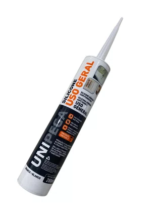 Silicone Acético Branco 280ml UNIPEGA Vedação Pias Box