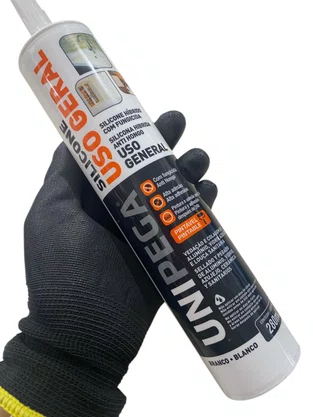 Silicone Acético Branco 280ml UNIPEGA Vedação Pias Box