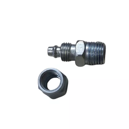 Terminal Rodoar Para Mangueira Pu 8Mm Rosca Macho 1/4 Com Porca Metalfort