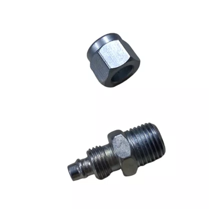 Terminal Rodoar Para Mangueira Pu 8Mm Rosca Macho 1/4 Com Porca Metalfort
