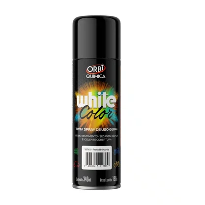 Tinta Spray 340Ml Preto Brilho Orbi