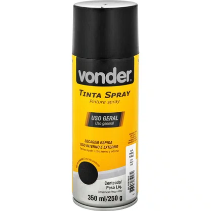Tinta Spray Preto Fosco 350Ml Vonder