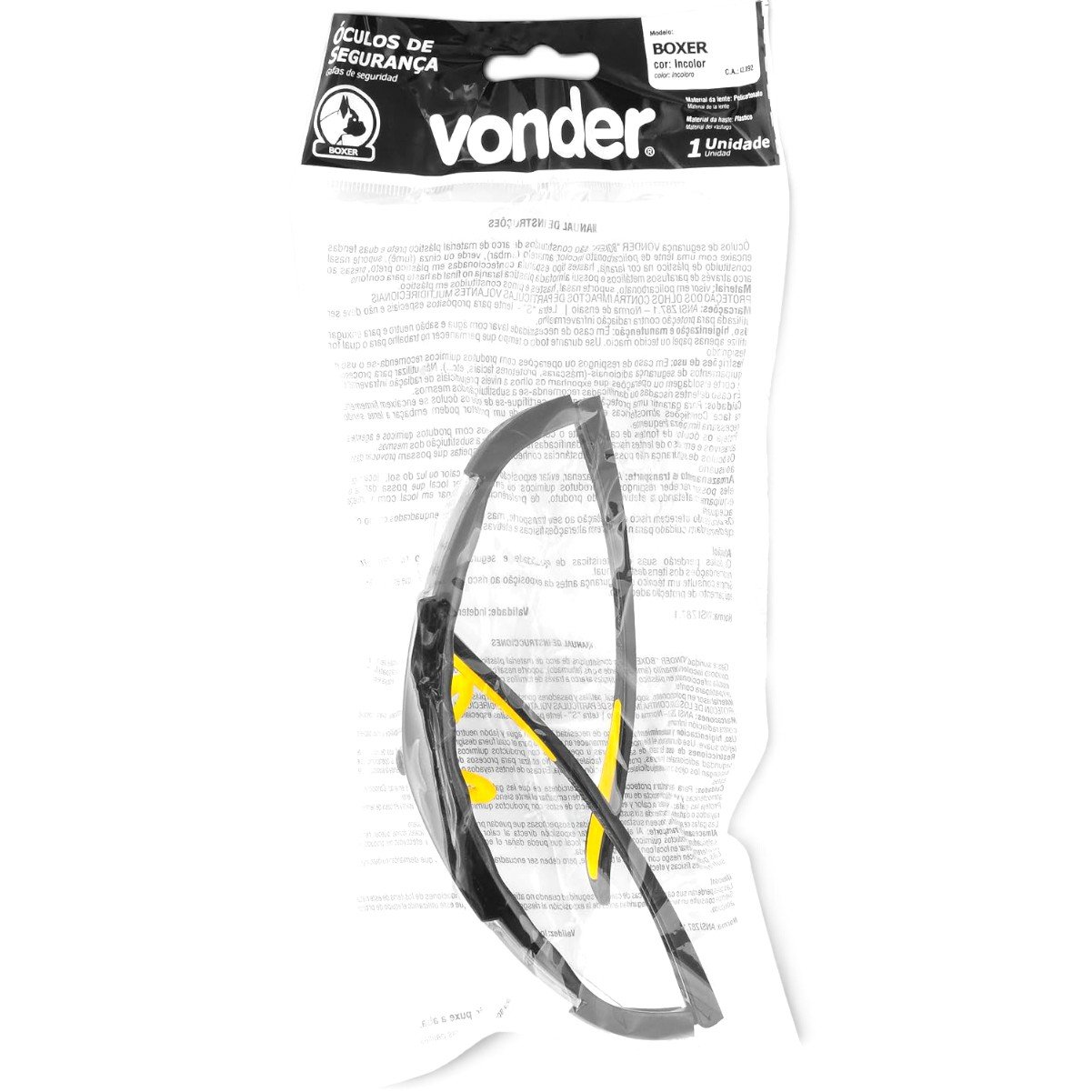 Oculos Boxer Incolor Vonder