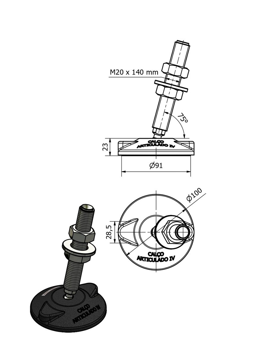 8 peças Amortecedor Articulado IV M20 VIBRA-STOP - KIT