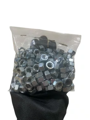 100 Porca Sextavada NC 3/8" Torque Zincado Branco - KIT