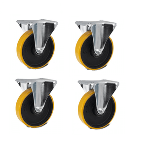 4 peças de Rodízio Fixo Placa 614 PFE 300KG COLSON - KIT