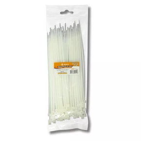Kit 100 Abracadeira Nylon 200X3,5Mm Branca Ajax