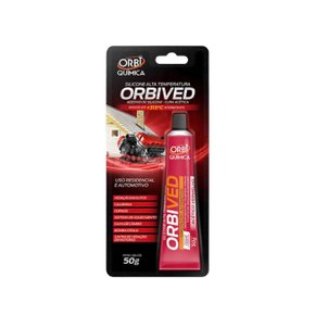 Cola Silicone Alta Temperatura Vermelho 50Gr Orbi