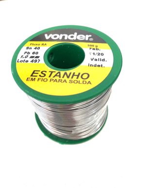 Estanho Fio 1,0Mm 40X60 Carretel 500Gr Vonder