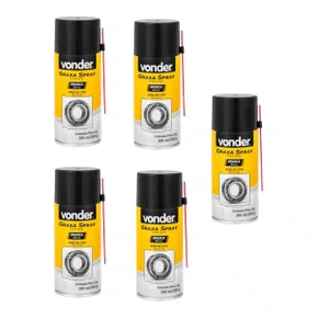 Kit 5 Unidades Graxa Spray Branca 300ml 200g Vonder