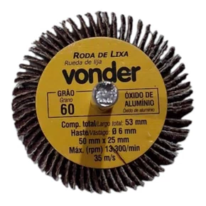 Mini Roda Lixa C/ Haste 50 X 25Mm Gr 60 Vonder