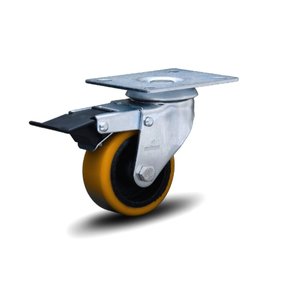 Rodízio Giratório Placa 312 FF FP Com Freio 170KG COLSON