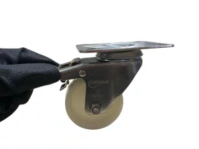 Rodízio Giratório Placa 312 Nylon Inox Com Freio COLSON