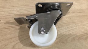 Rodízio Giratório Placa 312 Nylon Inox Com Freio COLSON