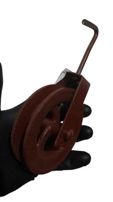 Roldana Para Cabo 10cm Metal Com Gancho 80Kg TENACE - 1PÇ