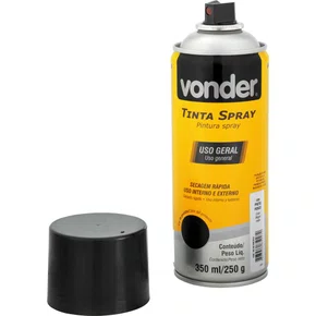 Tinta Spray Preto Brilho 350Ml Vonder