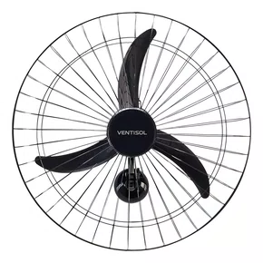 Ventilador de Parede Preto 200W 3 pás 60cm Bivolt VENTISOL