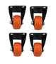 Kit 4 Peças Rodízio Fixo 1.5/8 Preto/Laranja COLSON