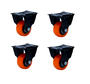 Kit 4 Peças Rodízio 210 Preto/Laranja COLSON 50kg